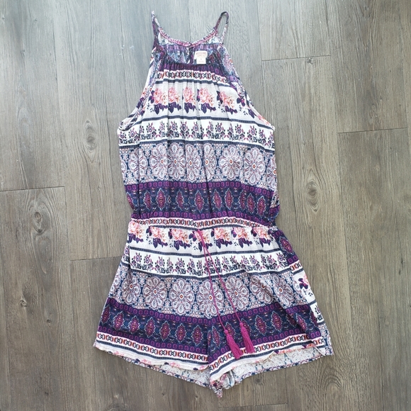 Mossimo Floral Cami Romper Playsuit purple - Picture 1 of 2